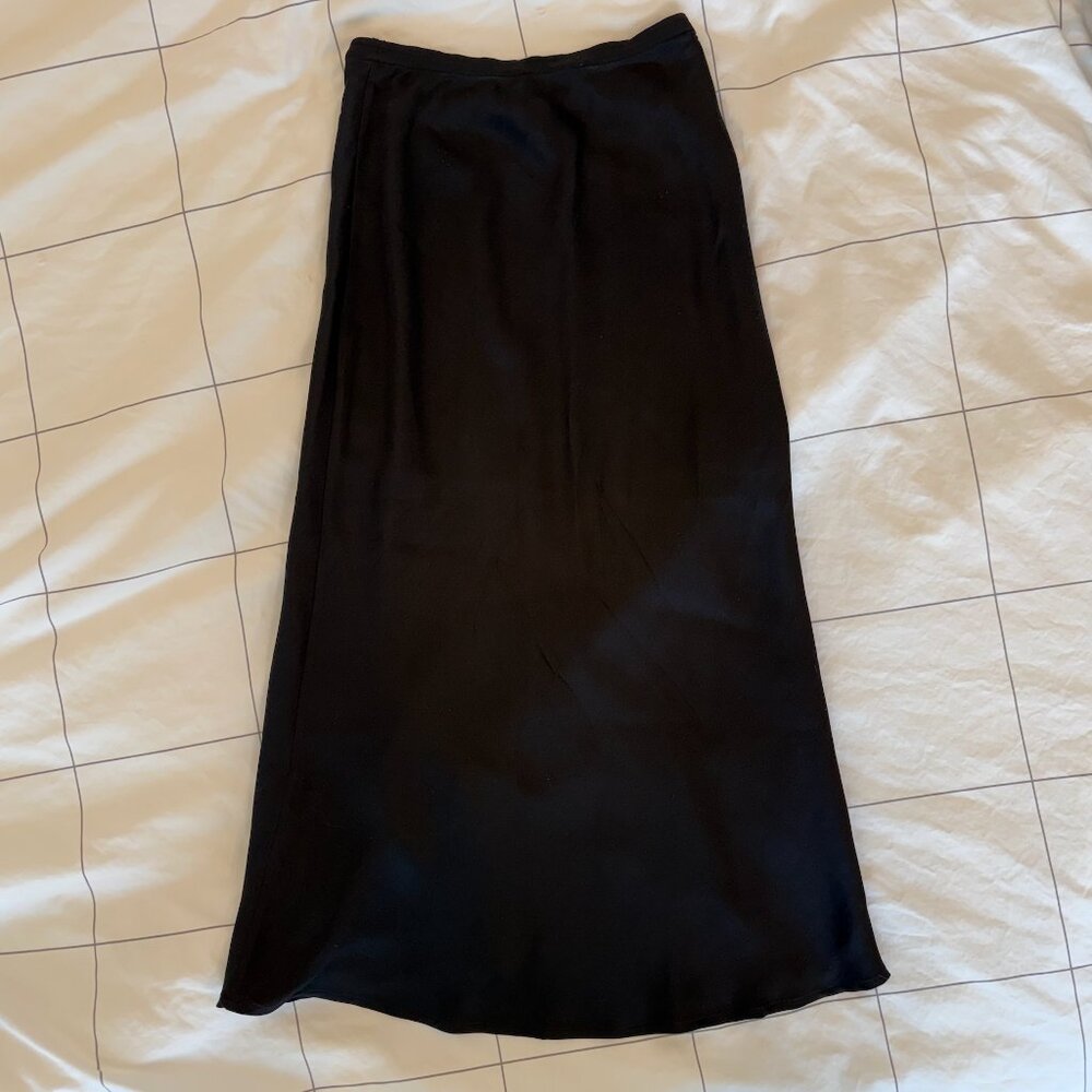 ANINE BING Bar Silk Skirt Black - Picture 2 of 5